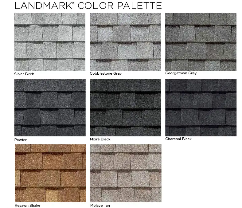 CertainTeed roofing shingles- Landmark colors