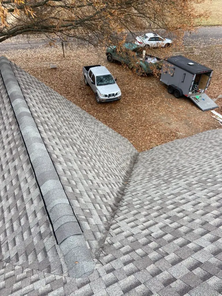 new roof installed by no limit roofing after damaged from tree in storm