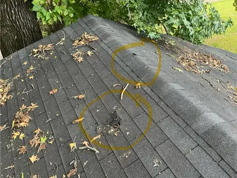 roof damage from roof debris-no limit roofing